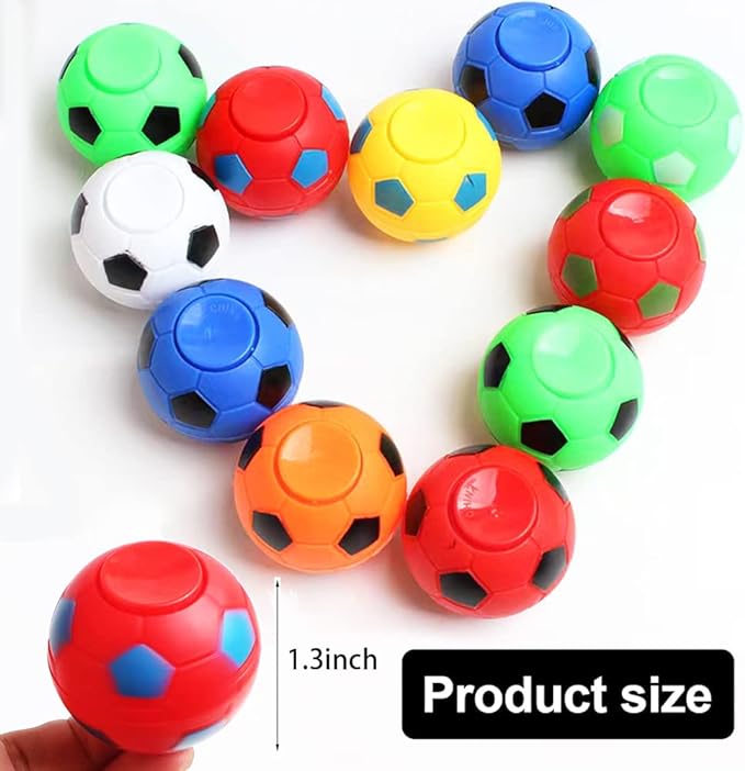 32 PCS Mini Fidget Spinners Soccer Ball Toys for Kids, Soccer Party Favors Goodie Bag Stuffers, Rotatable Soccer Finger Stress Balls for Classroom Prizes nirvanaguru