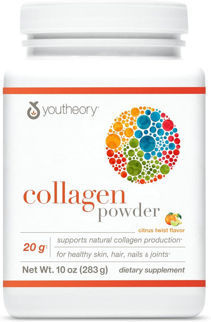 Youtheory Collagen Powder - Premium Collagen Supplement with Vitamin C & Biotin - Healthy Hair, Nails, Skin & Joints* - Hydrolyzed & Highly Absorbable - Dairy & Gluten Free - Unflavored - 10 oz - Nirvana Guru