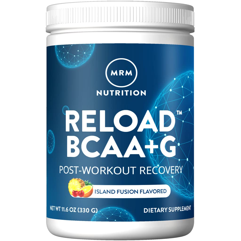 MRM Nutrition Reload BCAA+G Post-Workout Recovery| Island Fusion Flavored| 9.6g Amino Acids| with CarnoSyn®| Muscle Recovery| Keto Friendly| 26 Servings - Nirvana Guru