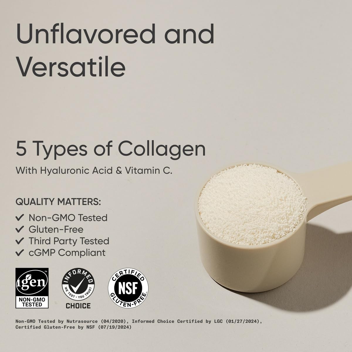 Sports Research Multi Collagen Protein Powder (Type I, II, III, V, X) with Hyaluronic Acid + Vitamin C | 5 Types of Food Based Collagen, 30 Servings (Unflavored) - Nirvana Guru