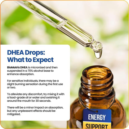 BioMatrix DHEA Liquid Hormone Supplement for Adrenal, Brain, Heart, Bone | Micronized and Liquified for Maximum Absorption, Precision Dosing, Efficacy DHEA (30 ML, 1200mg Total) Nirvana Guru