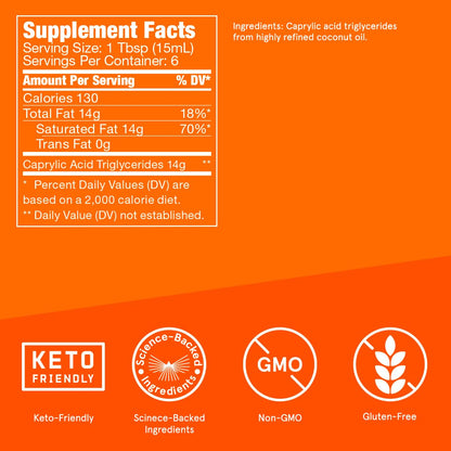 Bulletproof Coconut Brain Octane C8 MCT Oil, 16 Ounces, Premium Keto Supplement for Sustained Energy and Fewer Cravings, Brain and Body Fuel, Unflavored, Add to Coffee and Smoothies