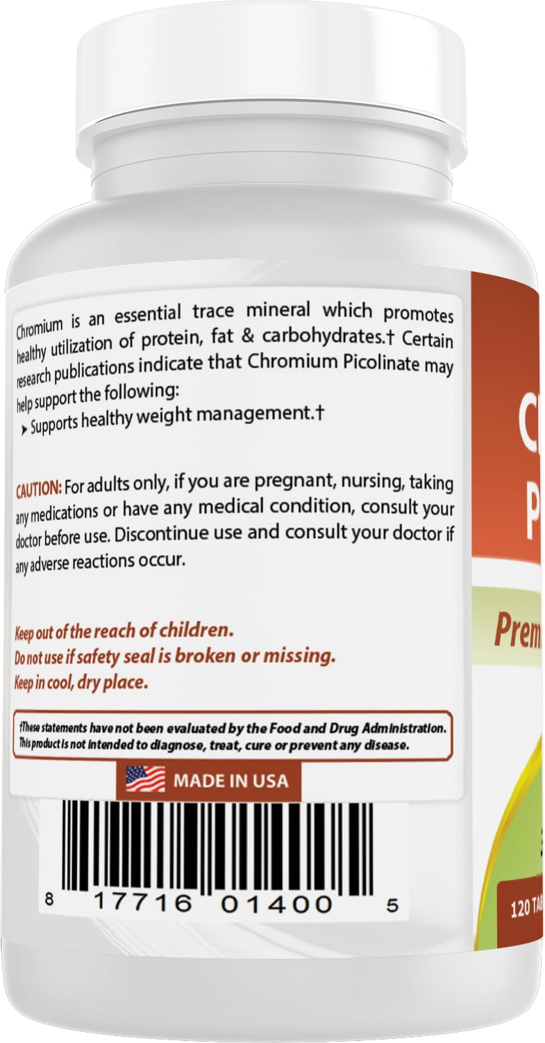 Best Naturals Chromium Picolinate 1000 mcg 120 Tablets Nirvana Guru