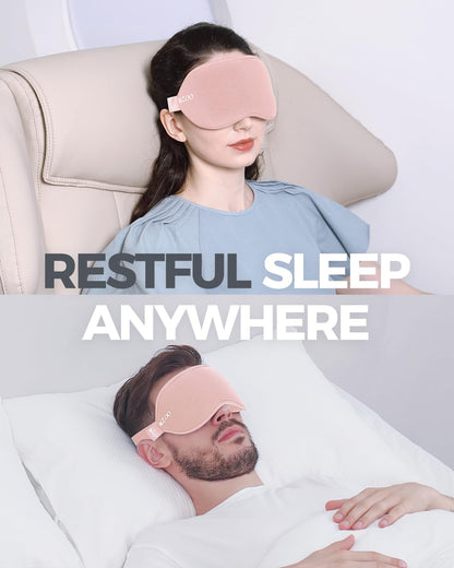 MZOO Sleep Eye Mask for Side Sleeper Men Women, Zero Eye Pressure 3D Sleeping Mask, Light Blocking Patented Design Night Blindfold, Soft Eye Shade Cover for Travel, Black