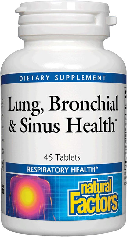 Natural Factors Lung, Bronchial & Sinus Health, Natural Supplement for Respiratory Health and Easy Breathing, 90 Tablets - Nirvana Guru