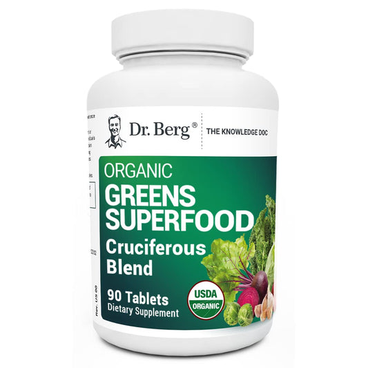 Dr. Berg's Greens Superfood Cruciferous Vegetable Tablets - Vegetable Supplements for Adults w/ 11 Phytonutrient Super Greens Tablets - Energy, Immune System & Liver Veggie Tablets - 90 Tablets - Nirvana Guru