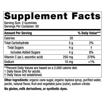 Nordic Naturals Vitamin C Gummies, Tart Tangerine - 120 Gummies - 250 mg Vitamin C - Immune Support, Antioxidant Protection, Child Growth & Development - Non-GMO, Vegan - 60 Servings - Nirvana Guru