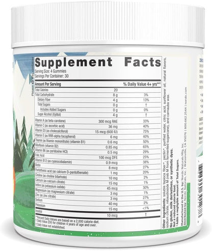 Nordic Naturals Zero Sugar Kids Multi Gummies, Orange Lemon - 120 Gummies - Great-Tasting Multivitamin for Ages 4+ - Supports Growth & Development - Non-GMO, Vegetarian - 30 Servings - Nirvana Guru