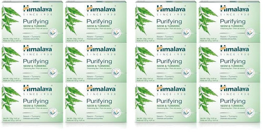 Himalaya Purifying Neem & Turmeric Cleansing Bar for Clean and Healthy Looking Skin, Free from Parabens, SLS and Phthalates, Gluten Free, Vegan, 125 g (4.41 oz), 6 Pack - Nirvana Guru