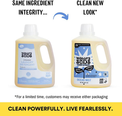 Molly's Suds Liquid Laundry Detergent | Clean Laundry Detergent Soap for Sensitive Skin | 2x Concentrated, High Efficiency (HE) | Unscented - 100 Loads Nirvana Guru