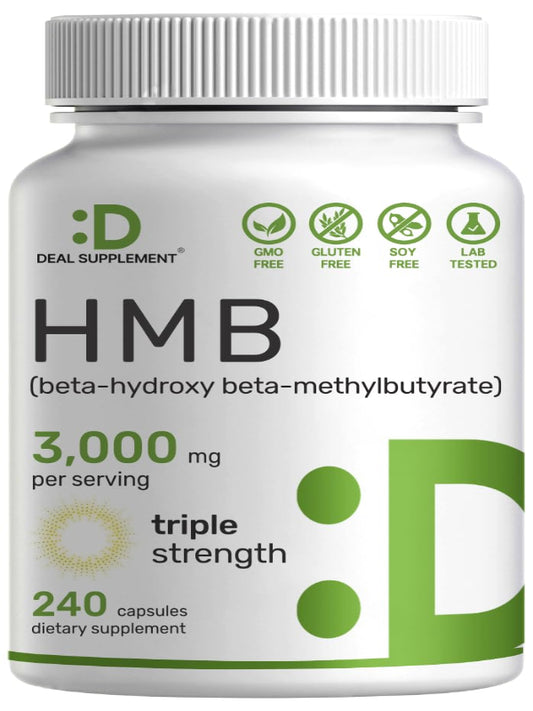 Ultra Strength HMB Supplements 3,000mg Per Serving, 240 Capsules | Third Party Tested | Supports Muscle Growth, Retention & Lean Muscle Mass | Fast Workout Recovery Nirvana Guru
