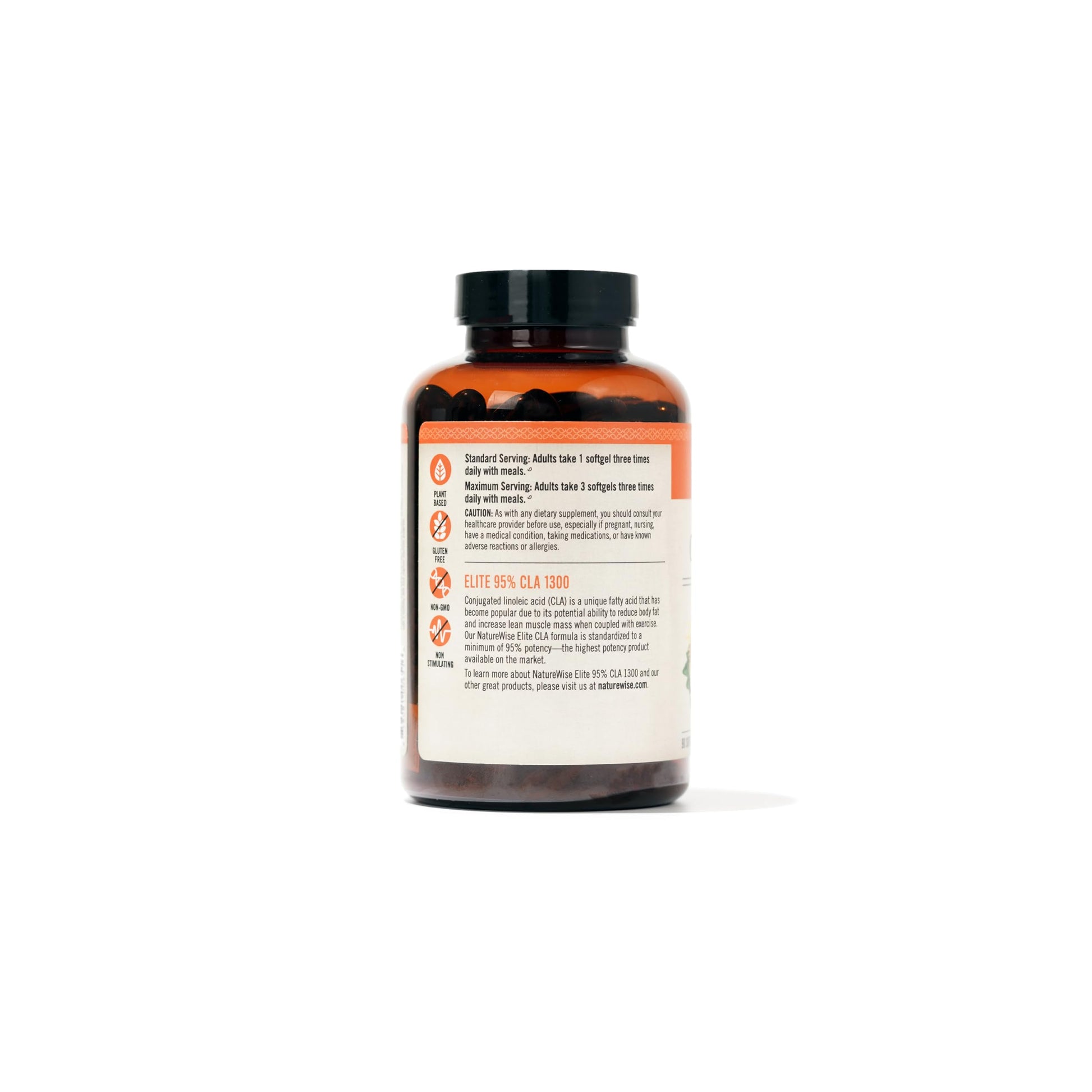 NatureWise CLA 1300 - 95% Active Conjugated Linoleic Acid for Women and Men, Not Stimulating, Supports Weight & Fitness Goals - Non-GMO, Gluten Free - 180 Softgels[2-Month Supply] - Nirvana Guru