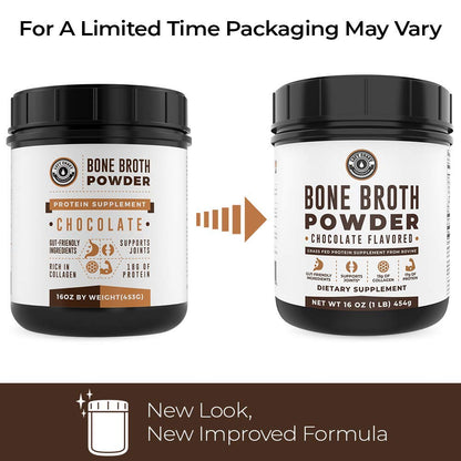 Bone Broth Protein Powder, Chocolate, Grass Fed 2lbs, 42 servings 16g protein, 13g Collagen. Low Carb, 2 net Carb, Dairy Free, Keto Friendly Bone Broth Protein Supplement with Collagen Types I & III - Nirvana Guru