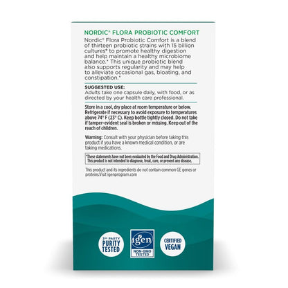 Nordic Naturals Nordic Flora Probiotic Daily - 60 Capsules - 4 Probiotic Strains with 12 Billion Cultures - Optimal Wellness, Immune Support, Digestive Health - Non-GMO, Vegan - 30 Servings - Nirvana Guru