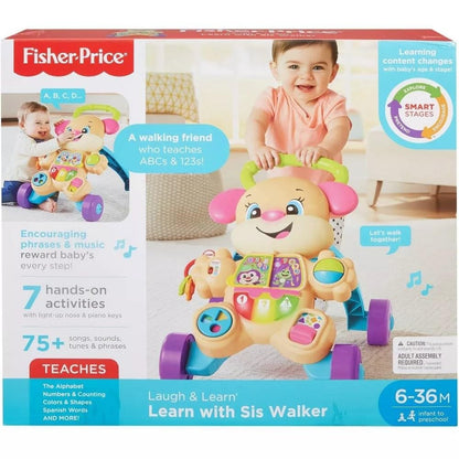 Fisher-Price Baby Toy Laugh & Learn Smart Stages Sis Walker with Educational Music Lights & Activities for Infants Ages 6+ Months Nirvana Guru