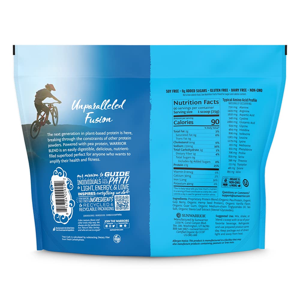Organic Plant Based Protein Powder | Vegan Organic Protein Powder Vanilla Flavored with BCAA Amino Acids & Hemp Seed Pea Blend | Non-GMO Soy Dairy Filler & Gluten Free (Vanilla, 32 Servings) - Nirvana Guru