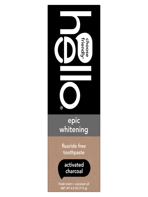 Hello Activated Charcoal Toothpaste, Fluoride Free with Activated Charcoal, Teeth Whitening Toothpaste with Fresh Mint and Coconut Oil, No SLS, Vegan, Gluten Free, 3 Pack, 4 OZ Tubes Nirvana Guru