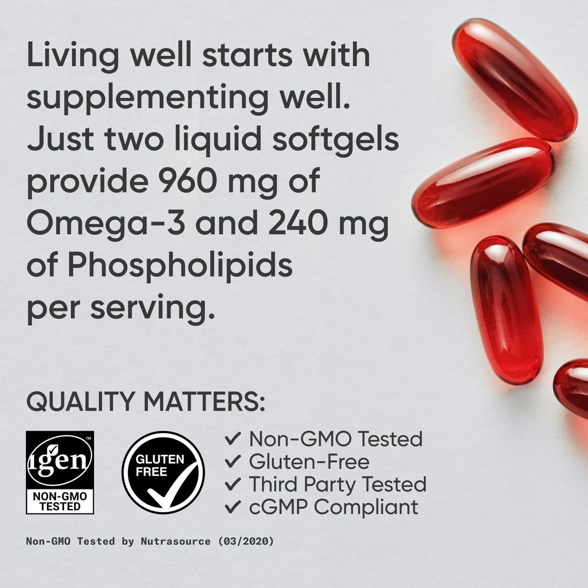 Sports Research Total Omega-3 Fish Oil from Wild Sockeye Salmon, Alaska Pollock, Antarctic Krill, Astaxanthin + Phospholipids & Wax Esters for Absorption | 960mg of EPA & DHA - Fresh Lemon Scent (120 - Nirvana Guru