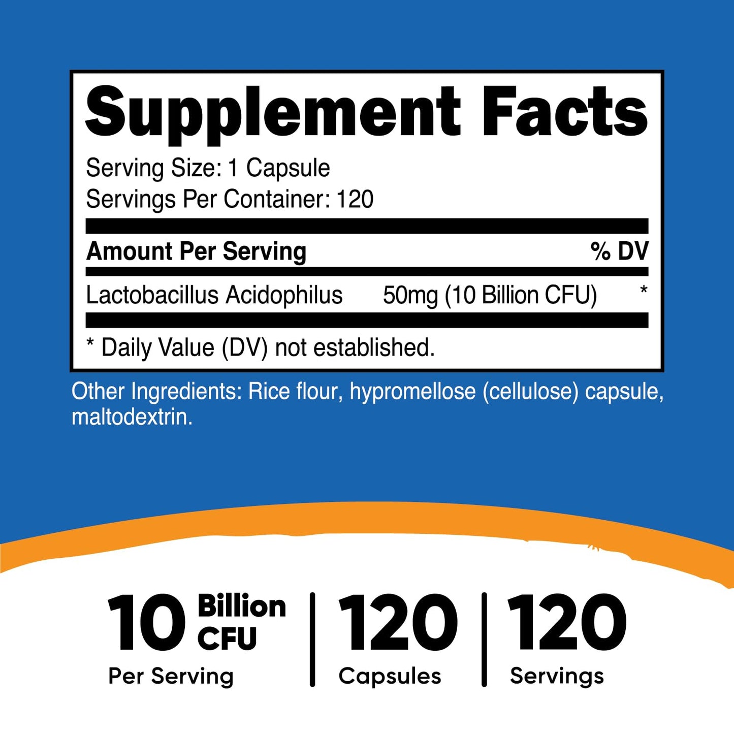 Nutricost Lactobacillus Acidophilus 10 Billion CFU, 120 Vegetarian Capsules - Nirvana Guru