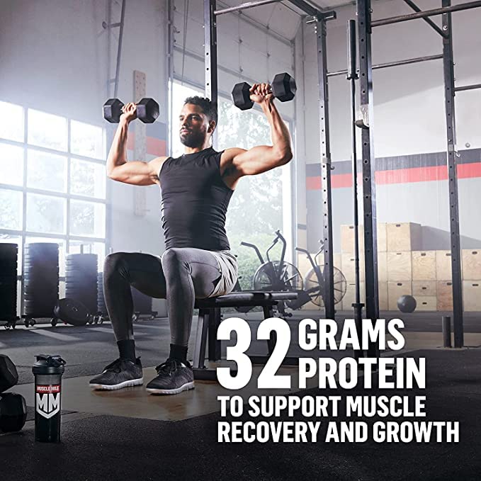 Muscle Milk Genuine Protein Powder, Chocolate, 1.93 Pounds, 13 Servings, 32g Protein, 2g Sugar, Calcium, Vitamins A, C & D, NSF Certified for Sport, Energizing Snack, Packaging May Vary Nirvana Guru