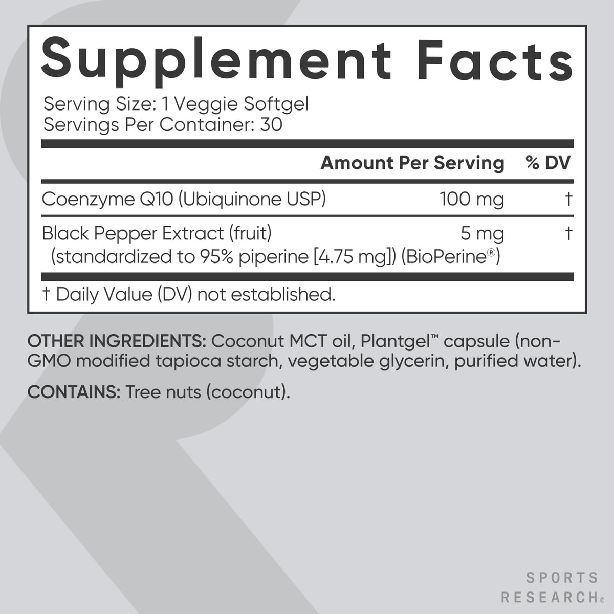 Sports Research CoQ10 200mg Capsules - Premium Coenzyme 10 Supplement with Coconut MCT Oil - Vegan Certified, Non-GMO Verified & Gluten Free - 90 Veggie Softgels - Nirvana Guru