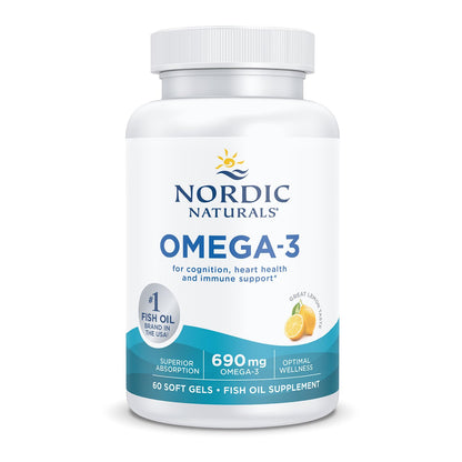 Nordic Naturals Omega-3, Lemon Flavor - 90 Soft Gels - 690 mg Omega-3 - Fish Oil - EPA & DHA - Immune Support, Brain & Heart Health, Optimal Wellness - Non-GMO - 45 Servings - Nirvana Guru