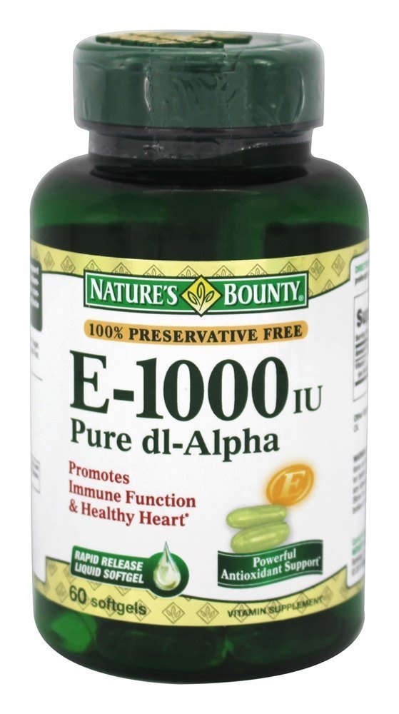 Nature's Bounty Vitamin E 1000 IU Softgels, Supports Antioxidant Health & Immune System, 1 Pack, 60 Softgels Nirvana Guru