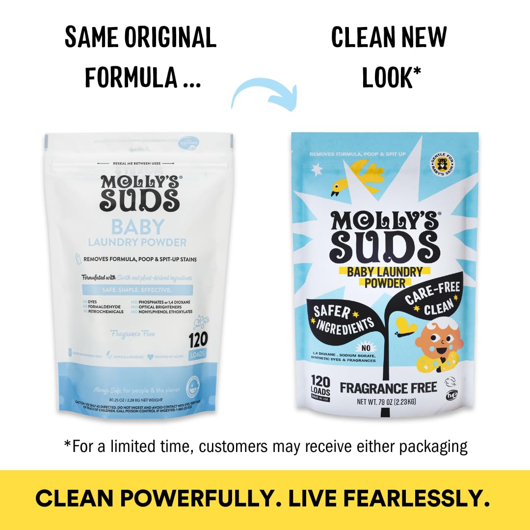 Molly's Suds Baby Laundry Detergent Powder | Removes Formula, Poop & Spit-Up Stains | Extra Gentle for Newborns (Sweet Baby Shea) Nirvana Guru