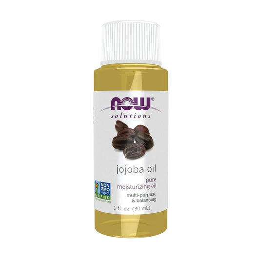 NOW Foods Solutions, Jojoba Oil, 100% Pure Moisturizing, Multi-Purpose Oil for Face, Hair and Body, 16-Ounce - Nirvana Guru