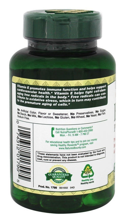 Nature's Bounty Vitamin E 1000 IU Softgels, Supports Antioxidant Health & Immune System, 1 Pack, 60 Softgels Nirvana Guru
