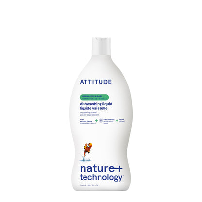 ATTITUDE Dish Soap, EWG Verified, Plant-Based & Vegan Dishwashing Liquid, Naturally Derived, Unscented, 23.7 Fl Oz Nirvana Guru