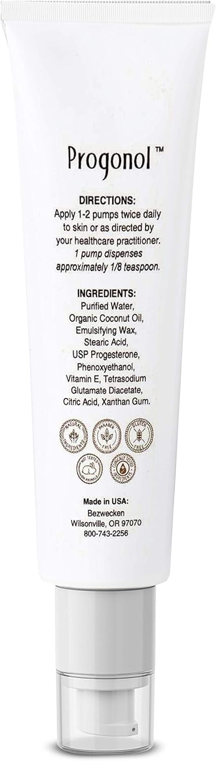 Bezwecken - Progonol - 2oz Crème - Professionally Formulated Pre-Menopause & PMS Symptom Support - Safe, Natural, Paraben Free - 30 Day Supply Nirvana Guru