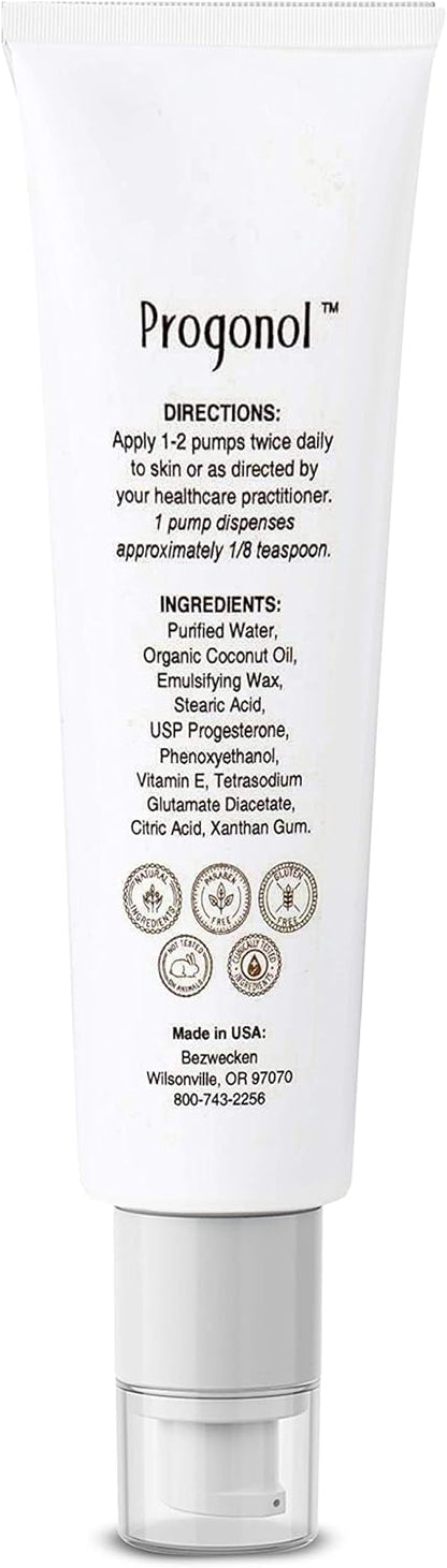 Bezwecken - Progonol - 2oz Crème - Professionally Formulated Pre-Menopause & PMS Symptom Support - Safe, Natural, Paraben Free - 30 Day Supply Nirvana Guru