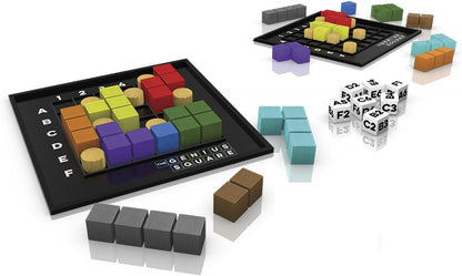 The Genius Square from The Happy Puzzle Company – Game of The Year Award Winner, 60000+ Solutions STEM Puzzle Game. Roll Dice, Race Your Opponent to Fill Grid with Different Shapes! Nirvana Guru