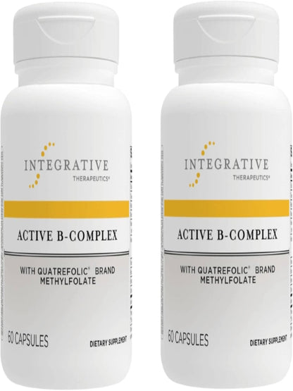Integrative Therapeutics Active B-Complex - Energy Metabolism Support* - B-Complex Vitamin Supplement with 8 B-Vitamins, Vitamin B12, Folate, Choline - 60 Capsules - Nirvana Guru