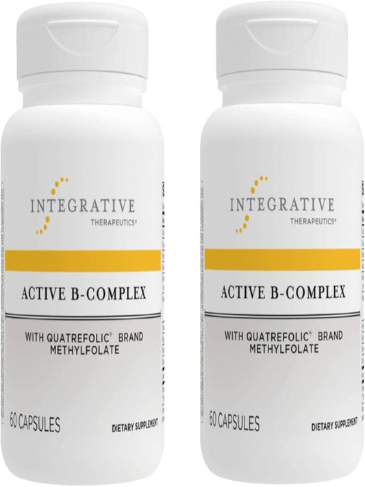 Integrative Therapeutics Active B-Complex - Energy Metabolism Support* - B-Complex Vitamin Supplement with 8 B-Vitamins, Vitamin B12, Folate, Choline - 60 Capsules - Nirvana Guru