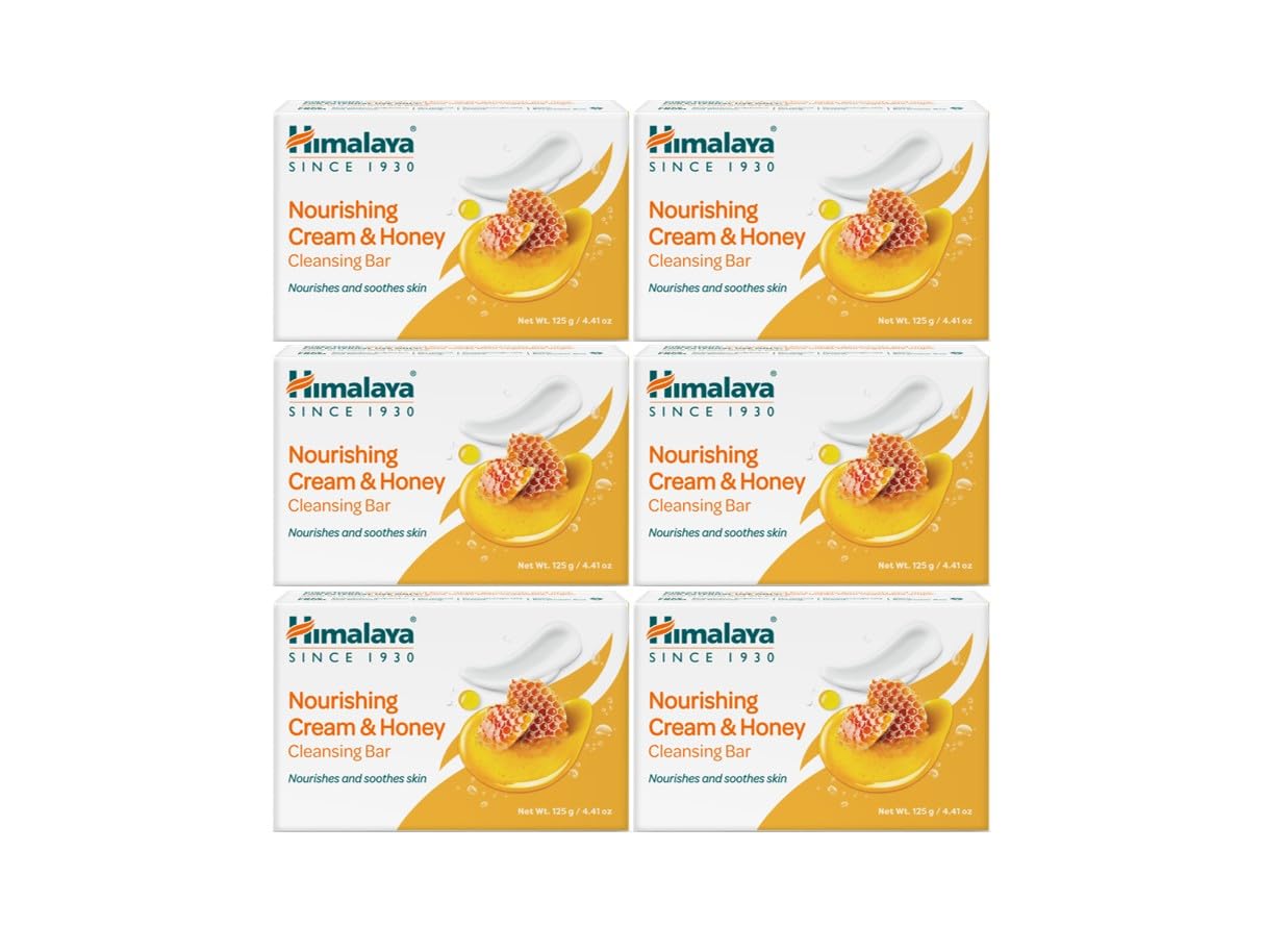 Himalaya Purifying Neem & Turmeric Cleansing Bar for Clean and Healthy Looking Skin, Free from Parabens, SLS and Phthalates, Gluten Free, Vegan, 125 g (4.41 oz), 6 Pack - Nirvana Guru