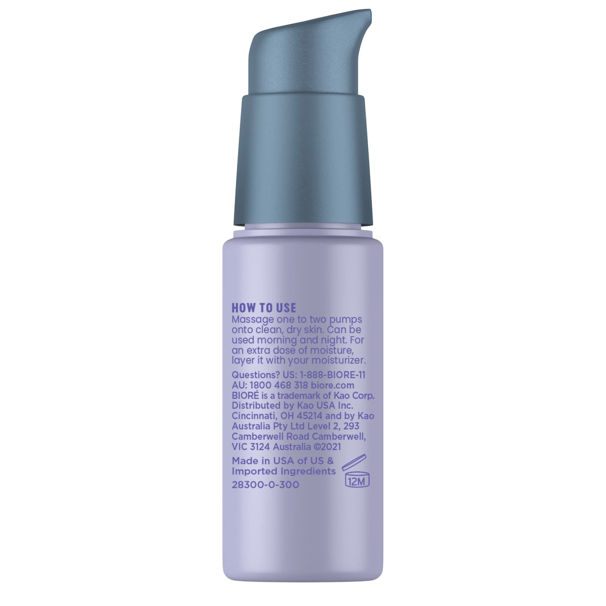 Biore Hydrate & Glow Face Serum for Dry, Sensitive Skin with Hyaluronic Acid, Prebiotics, Dermatologist Tested Face Serum, Fragrance Free, Vegan Friendly & Cruelty Free, Recyclable 1 oz Bottle Nirvana Guru