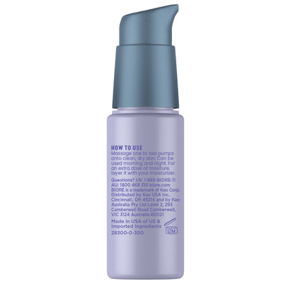 Biore Hydrate & Glow Face Serum for Dry, Sensitive Skin with Hyaluronic Acid, Prebiotics, Dermatologist Tested Face Serum, Fragrance Free, Vegan Friendly & Cruelty Free, Recyclable 1 oz Bottle Nirvana Guru