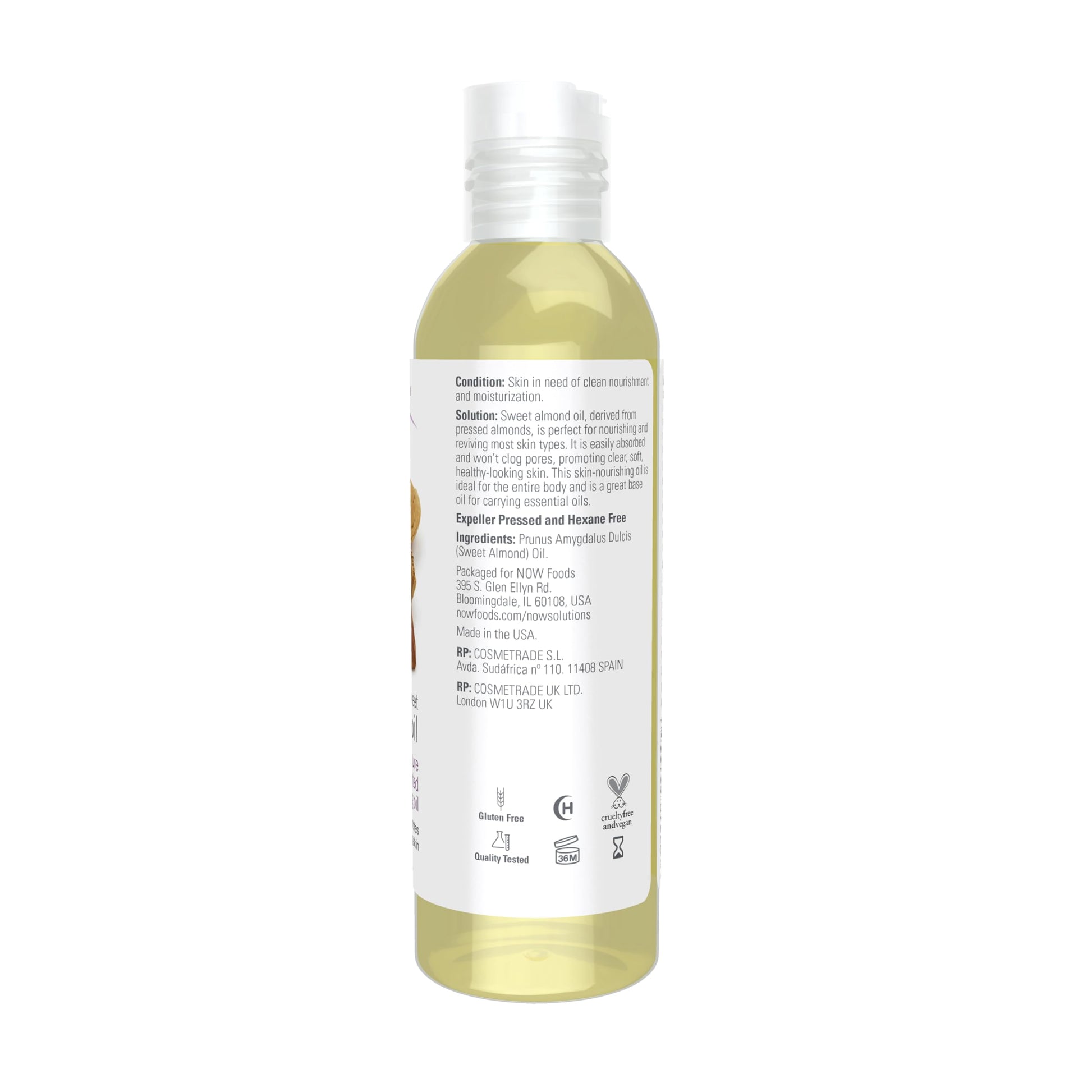 NOW Foods Solutions, Sweet Almond Oil, 100% Pure Moisturizing Oil, Promotes Healthy-Looking Skin, Unscented Oil, 16-Ounce,Package may vary - Nirvana Guru