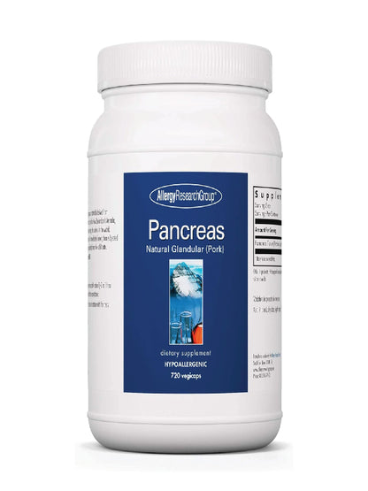 Allergy Research Group Pancreas Supplement - Pancreatic Enzymes for Women and Men, Digestive Pork Pancreas Powder Capsules, Healthy Digestion Support - 720 Capsules Nirvana Guru