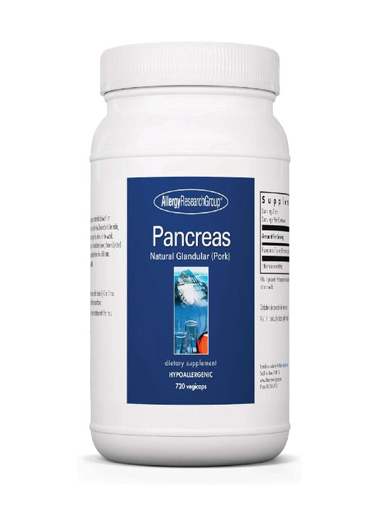 Allergy Research Group Pancreas Supplement - Pancreatic Enzymes for Women and Men, Digestive Pork Pancreas Powder Capsules, Healthy Digestion Support - 720 Capsules Nirvana Guru
