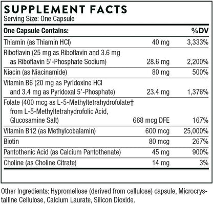 THORNE B-Complex #12 - Vitamin B Complex with Active B12 and Folate - 60 Capsules - Nirvana Guru