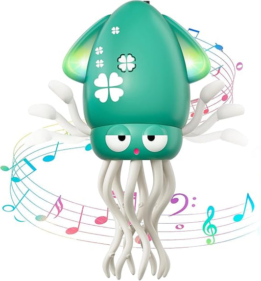 Dancing Octopus Baby Toy, Electric Crawling Octopus Tummy Time Toy, Rechargeable Magic Dancing Music Squid Baby Toys for 3 4 5 Year Old Kids Boy Girl Birthday Gifts Christmas Stocking Stuffers(Green) nirvanaguru