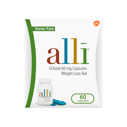 alli Weight Loss Diet Pills, Orlistat 60 mg Capsules, Non Prescription Weight Loss Aid, 120 Count Refill Pack