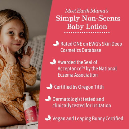 Earth Mama Simply Non-Scents Baby Lotion for Dry Skin, Calendula Cream, Skin Care for Kids, Organic Moisturizer, Unscented Lotion with Aloe, Rooibos, & Shea Butter, 8-Fl oz (2-Pk) Nirvana Guru