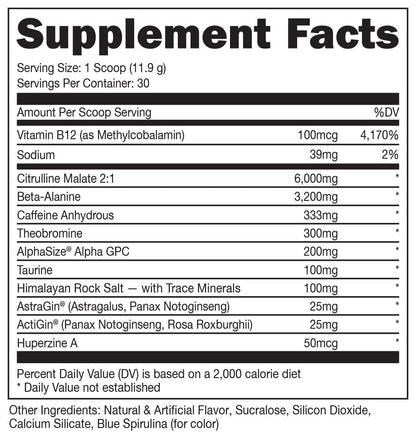 Bucked Up - Woke - HIGH STIM Pre Workout - Best Tasting - Focus Nootropic, Pump, Strength and Growth, 30 Servings (Strawberry Kiwi) Nirvana Guru