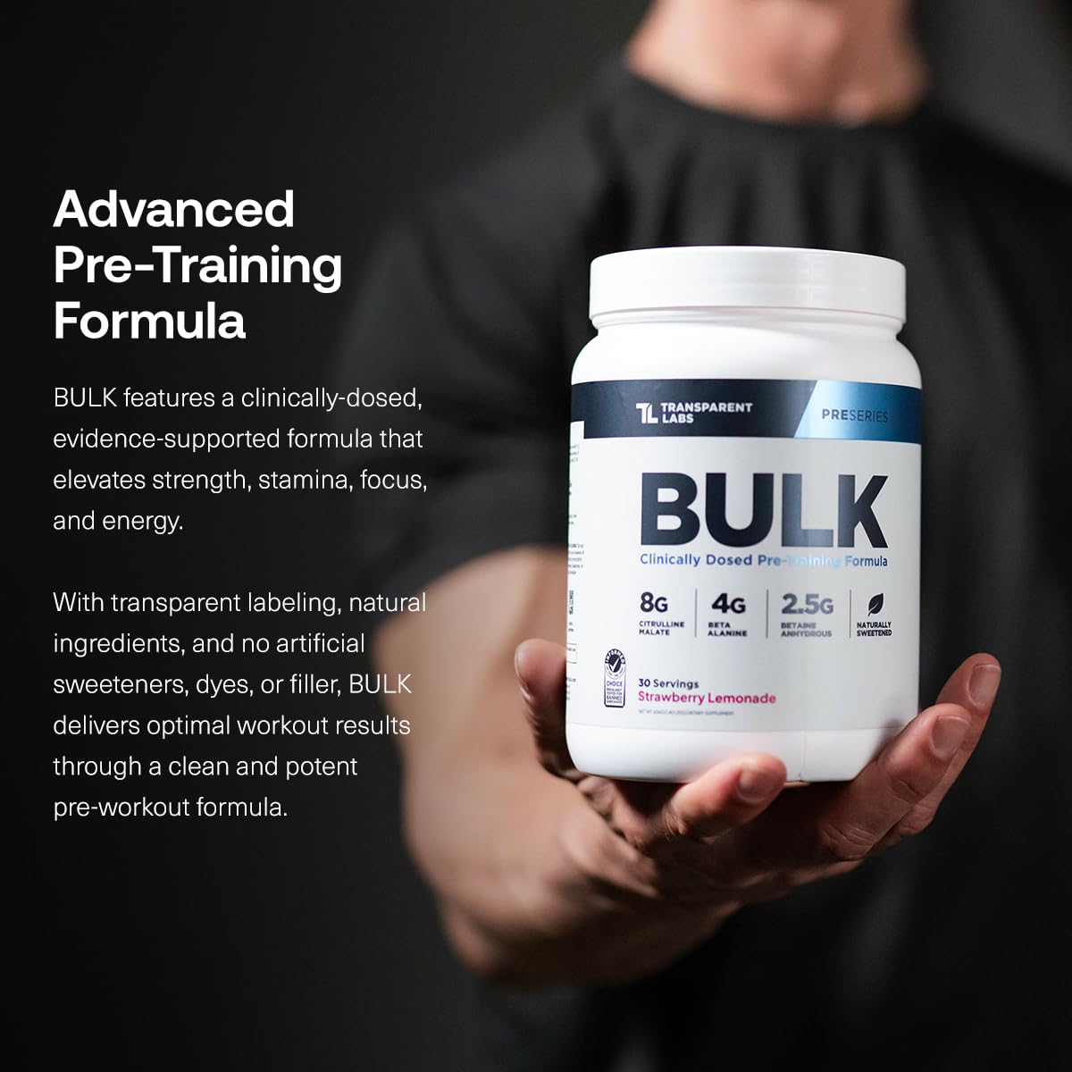 Transparent Labs Bulk Pre Workout Powder - Naturally Sweetened Advanced Pre-Workout Formula for Muscle Building and Strength - 30 Servings, Peach Mango Nirvana Guru