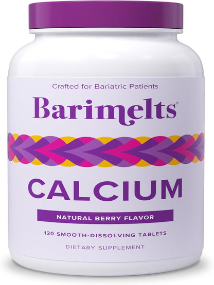 Barimelts Calcium Citrate with Vitamin D3 & Magnesium, 120 Smooth-Dissolving Tablets (1-Month Supply), Bariatric Calcium Supplements for Women, Natural Berry Flavor Nirvana Guru