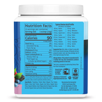 Organic Plant Based Protein Powder | Vegan Organic Protein Powder Vanilla Flavored with BCAA Amino Acids & Hemp Seed Pea Blend | Non-GMO Soy Dairy Filler & Gluten Free (Vanilla, 32 Servings) - Nirvana Guru